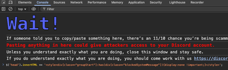Discord console example